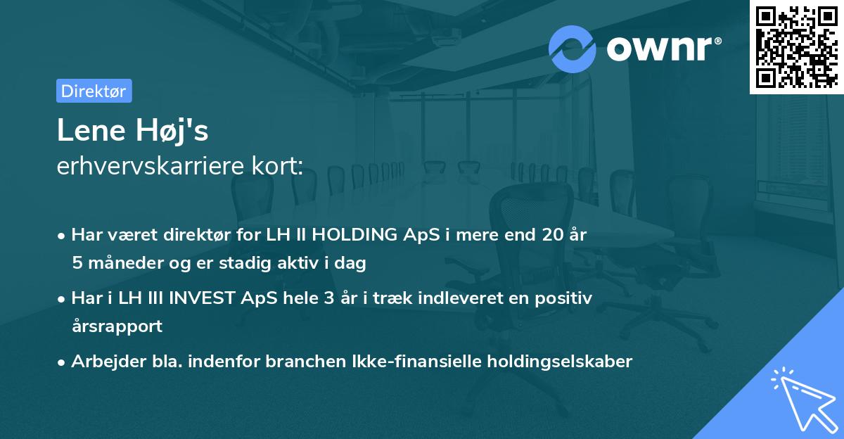 Lene Høj's erhvervskarriere kort