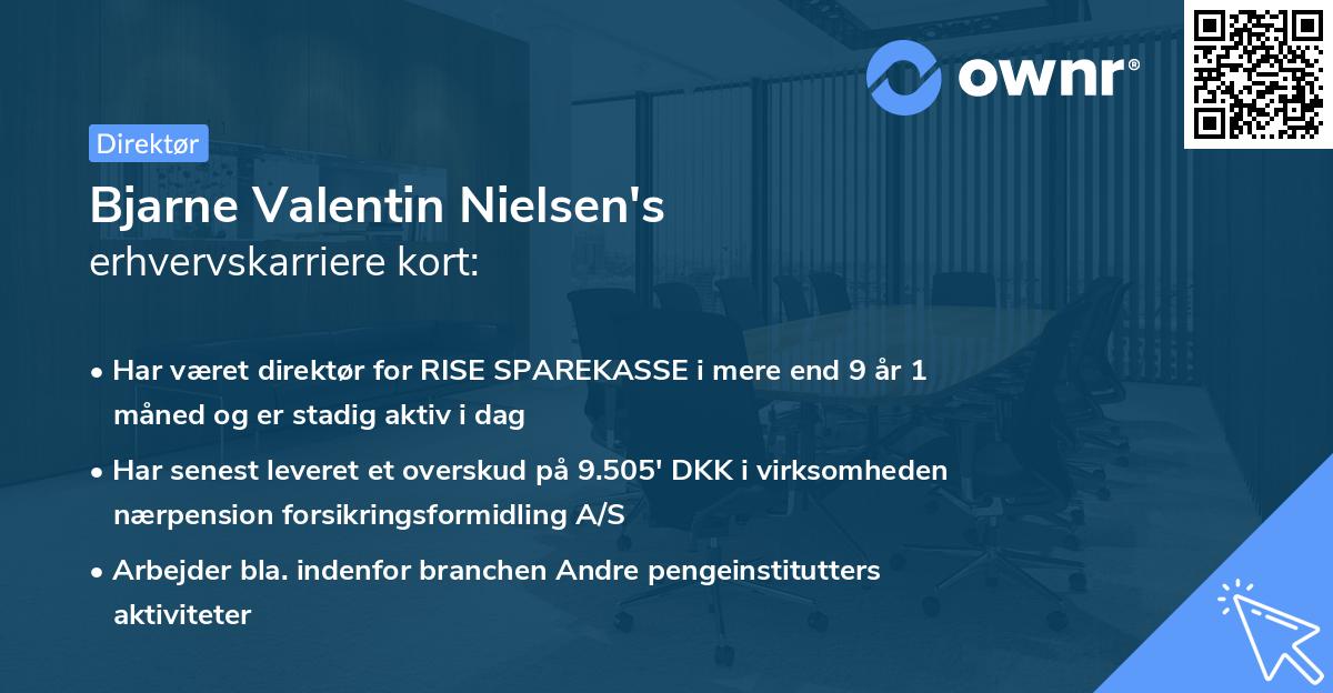 Bjarne Valentin Nielsen's erhvervskarriere kort