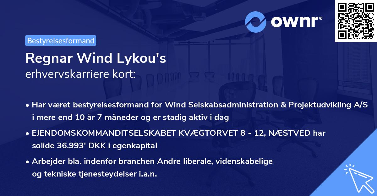 Regnar Wind Lykou's erhvervskarriere kort