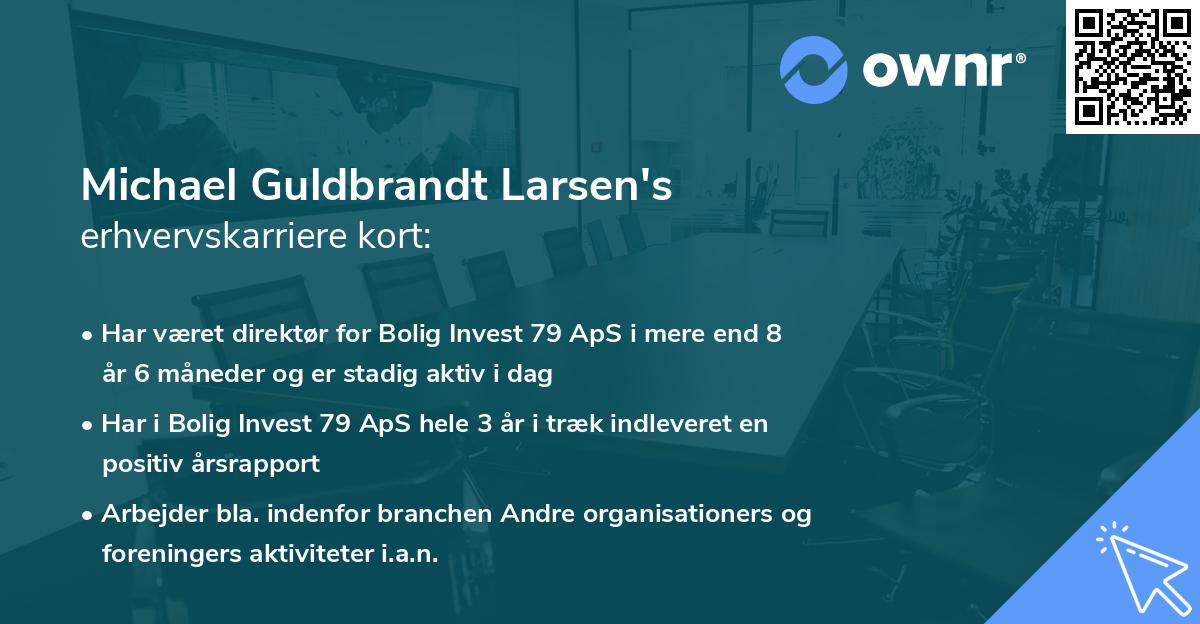 Michael Guldbrandt Larsen's erhvervskarriere kort
