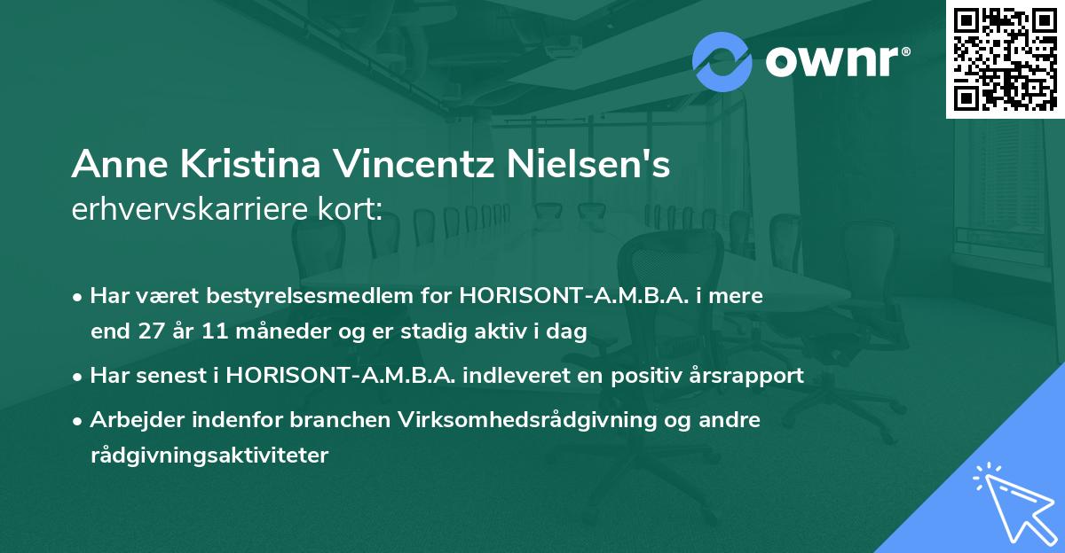 Anne Kristina Vincentz Nielsen's erhvervskarriere kort