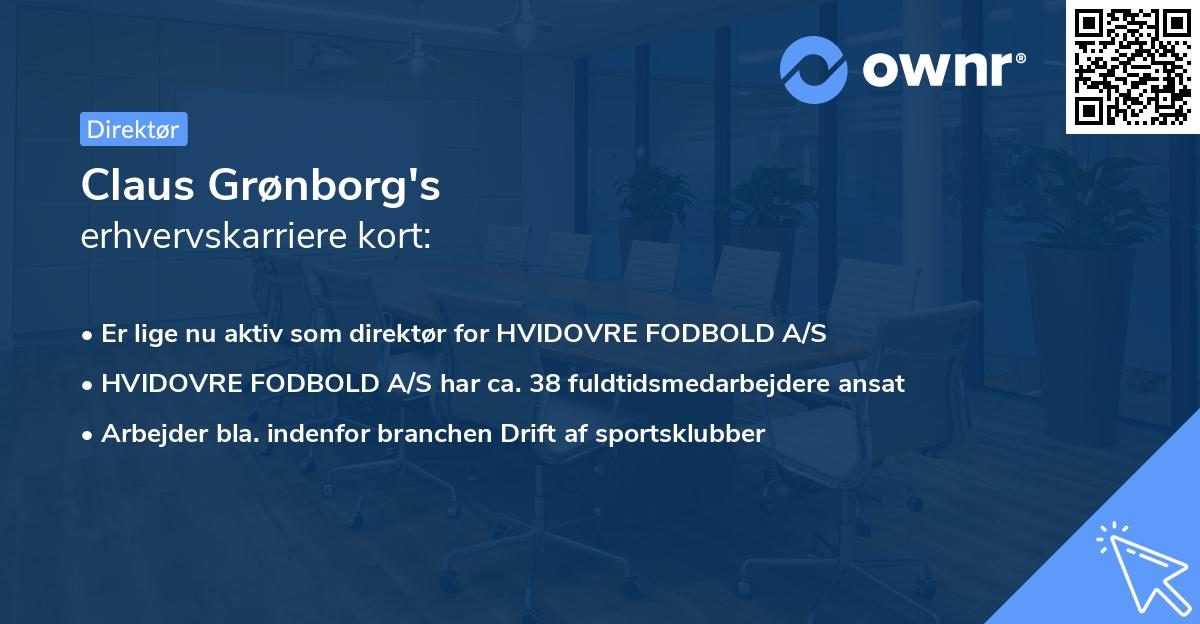 Claus Grønborg's erhvervskarriere kort