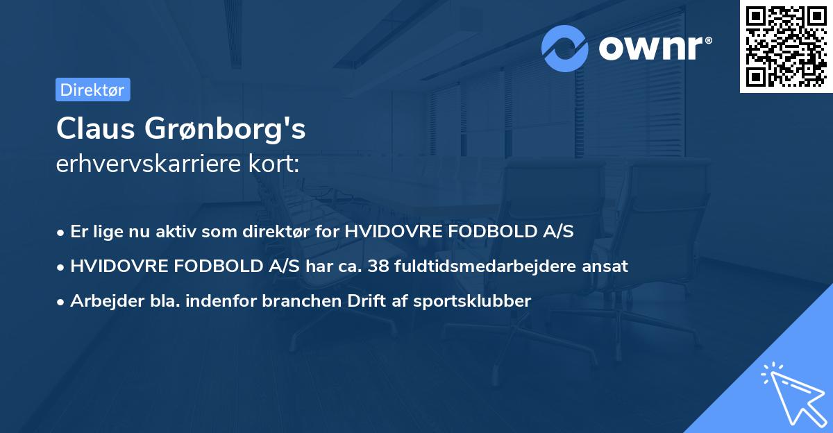Claus Grønborg's erhvervskarriere kort