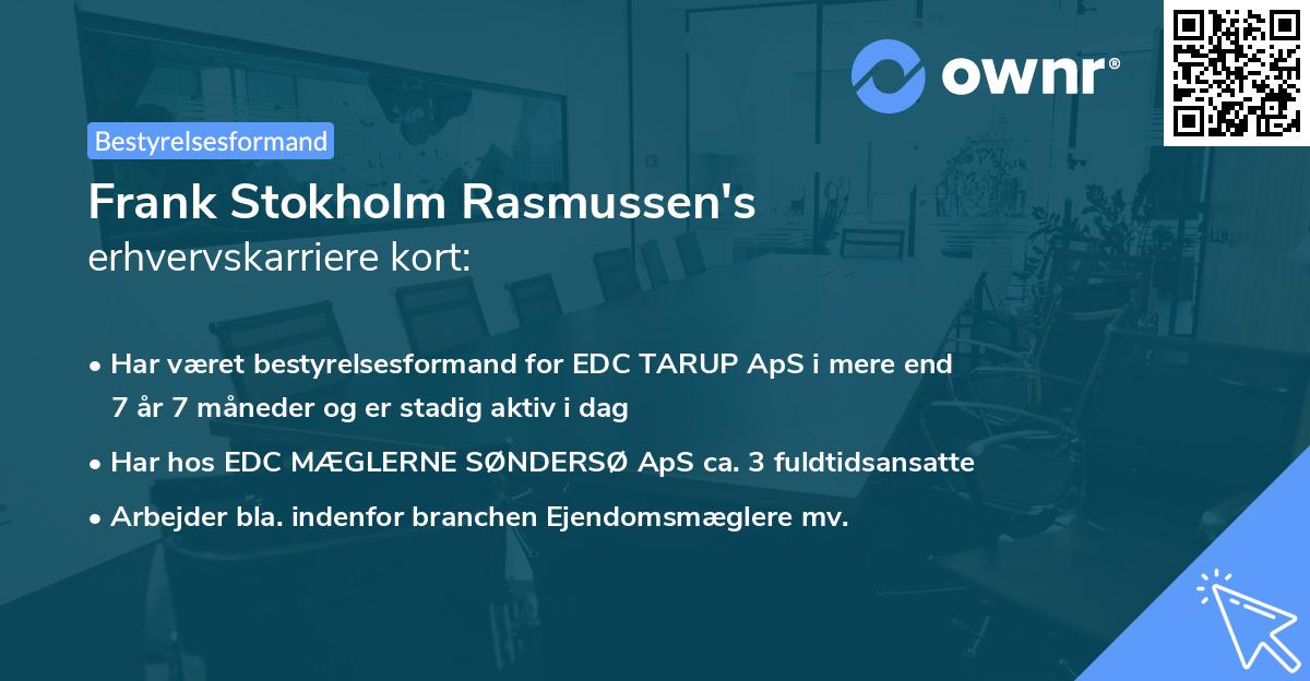 Frank Stokholm Rasmussen's erhvervskarriere kort