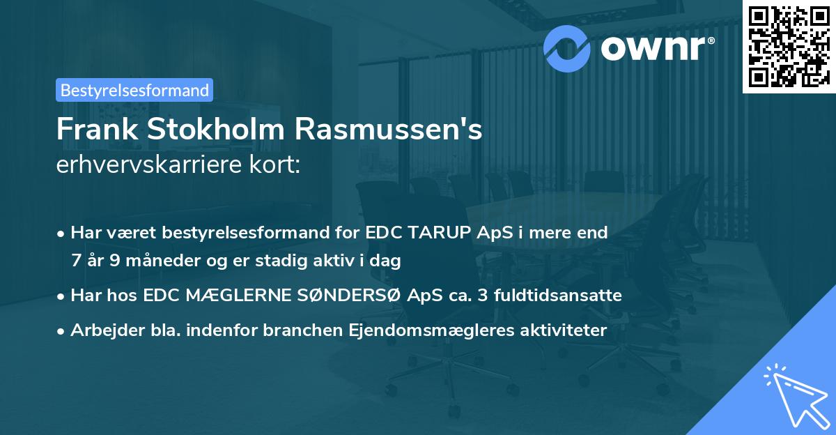 Frank Stokholm Rasmussen's erhvervskarriere kort