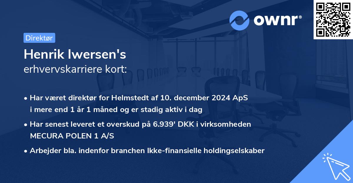 Henrik Iwersen's erhvervskarriere kort