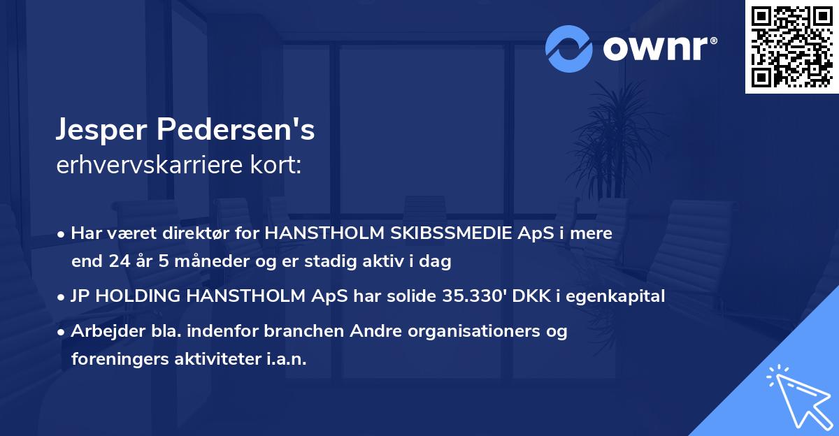 Jesper Pedersen's erhvervskarriere kort