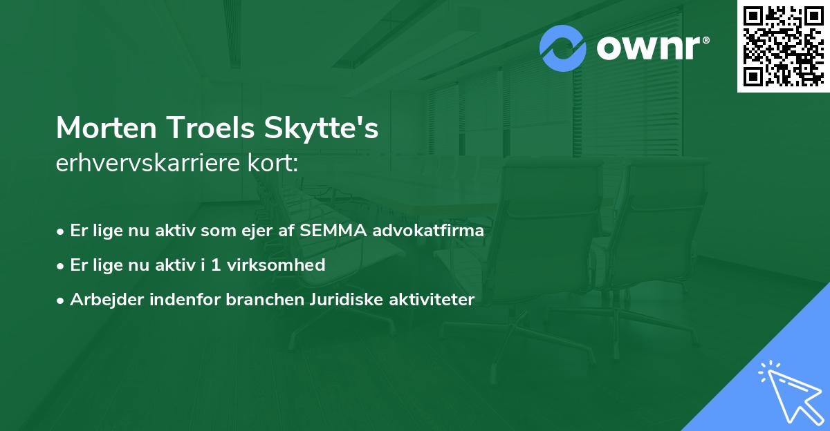 Morten Troels Skytte's erhvervskarriere kort