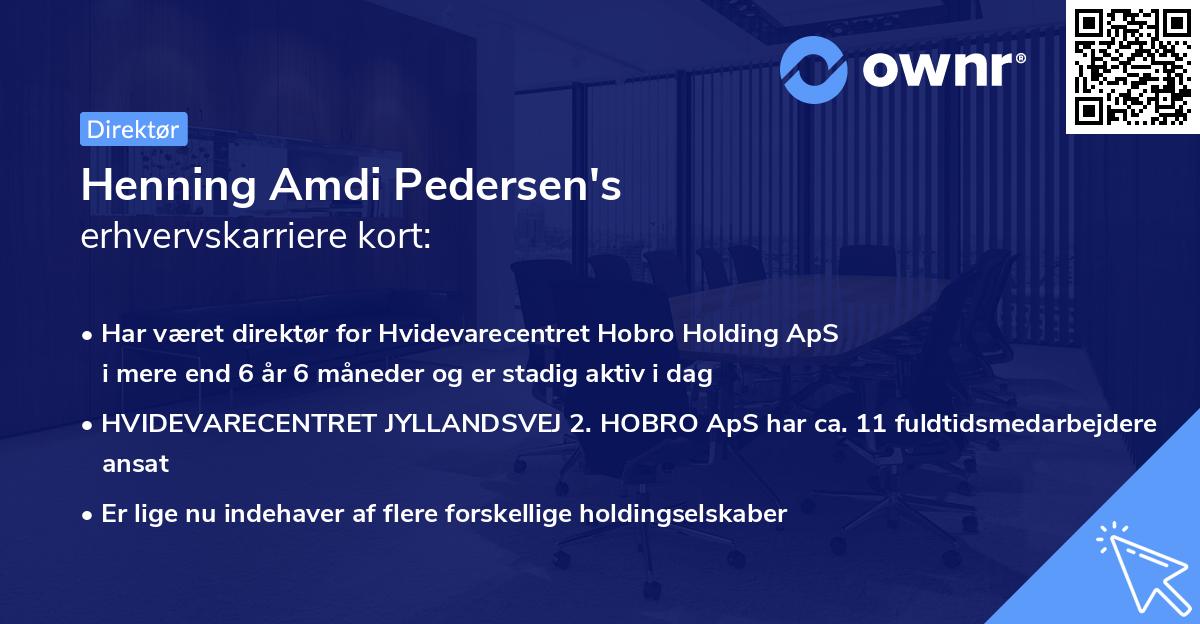 Henning Amdi Pedersen's erhvervskarriere kort