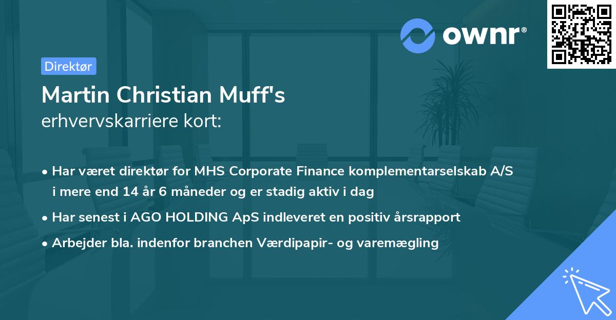 Martin Christian Muff's erhvervskarriere kort