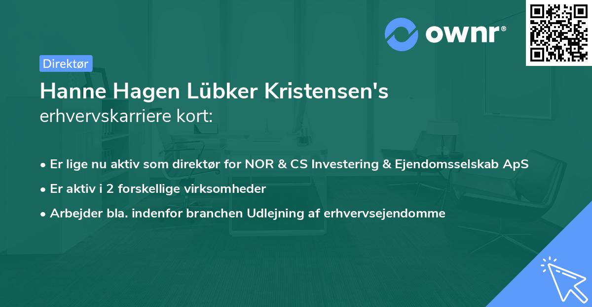 Hanne Hagen Lübker Kristensen's erhvervskarriere kort