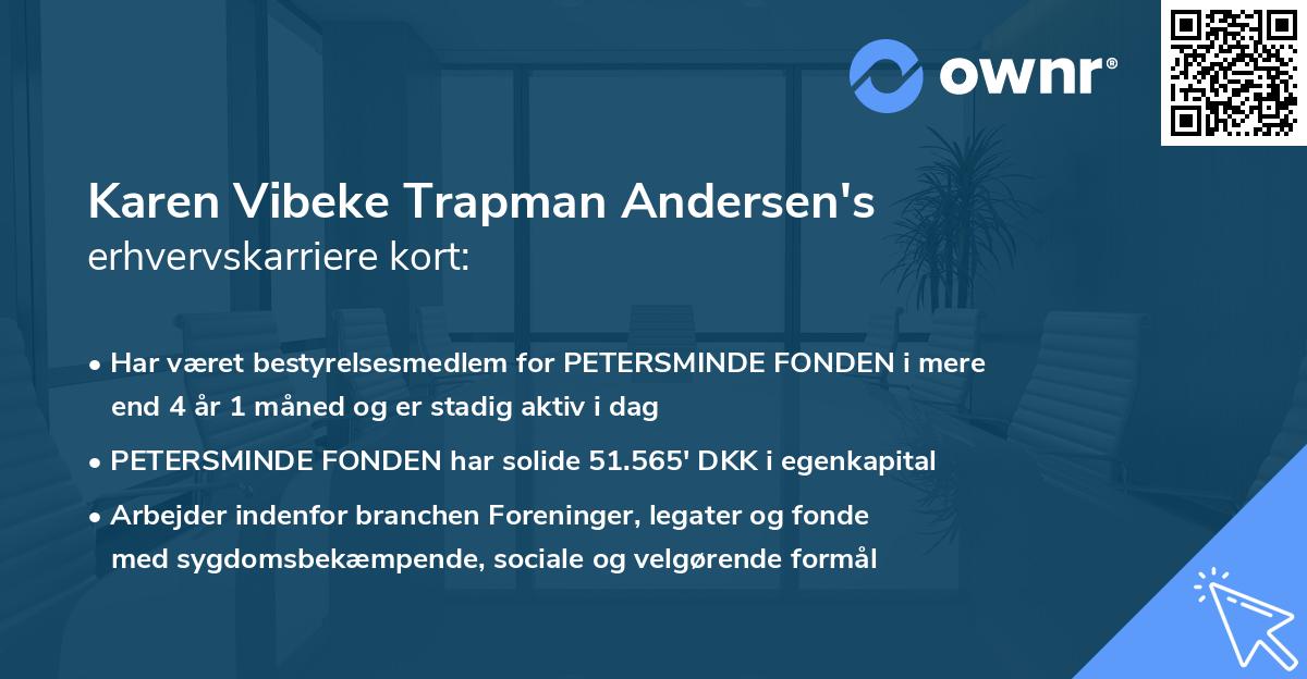 Karen Vibeke Trapman Andersen's erhvervskarriere kort