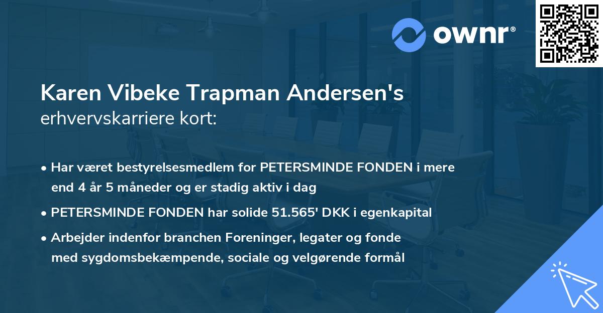 Karen Vibeke Trapman Andersen's erhvervskarriere kort