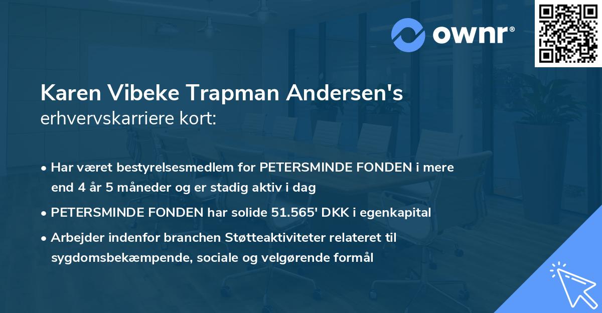 Karen Vibeke Trapman Andersen's erhvervskarriere kort