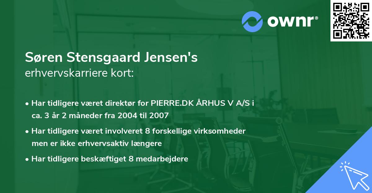 Søren Stensgaard Jensen's erhvervskarriere kort