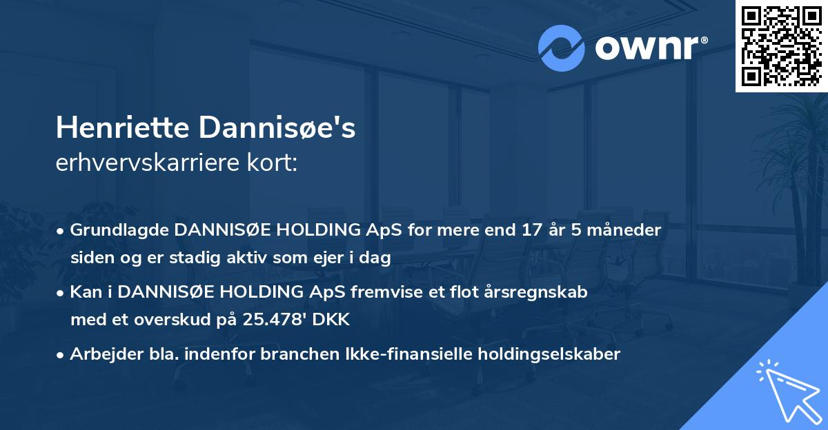 Henriette Dannisøe's erhvervskarriere kort