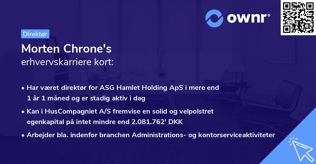 Morten Chrone's erhvervskarriere kort