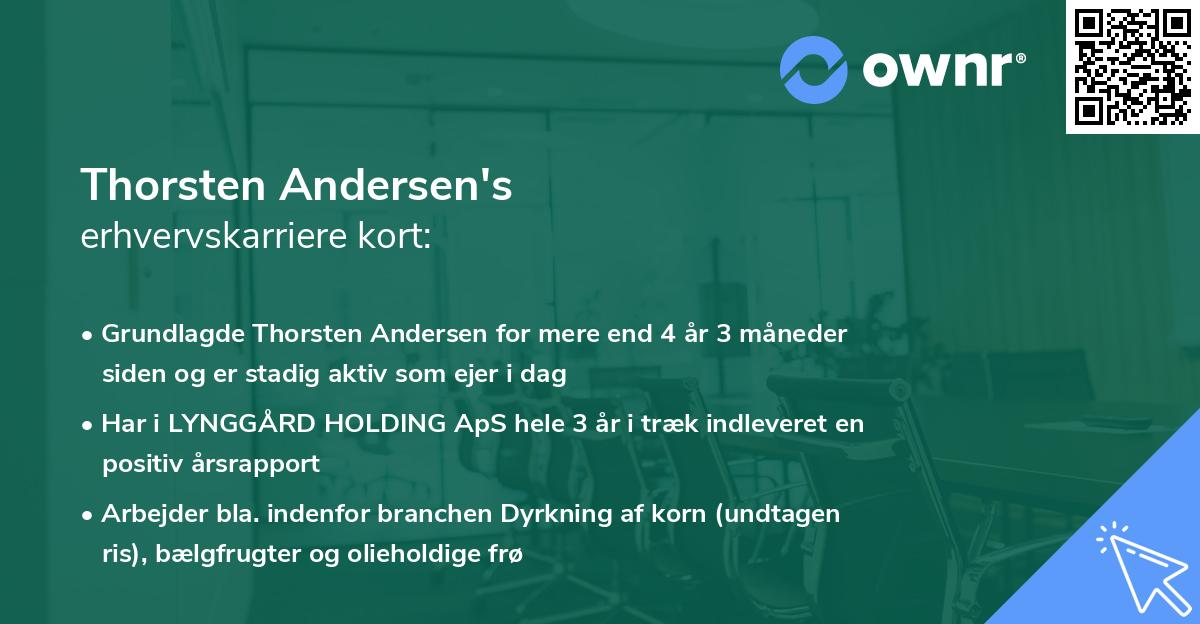 Thorsten Andersen's erhvervskarriere kort