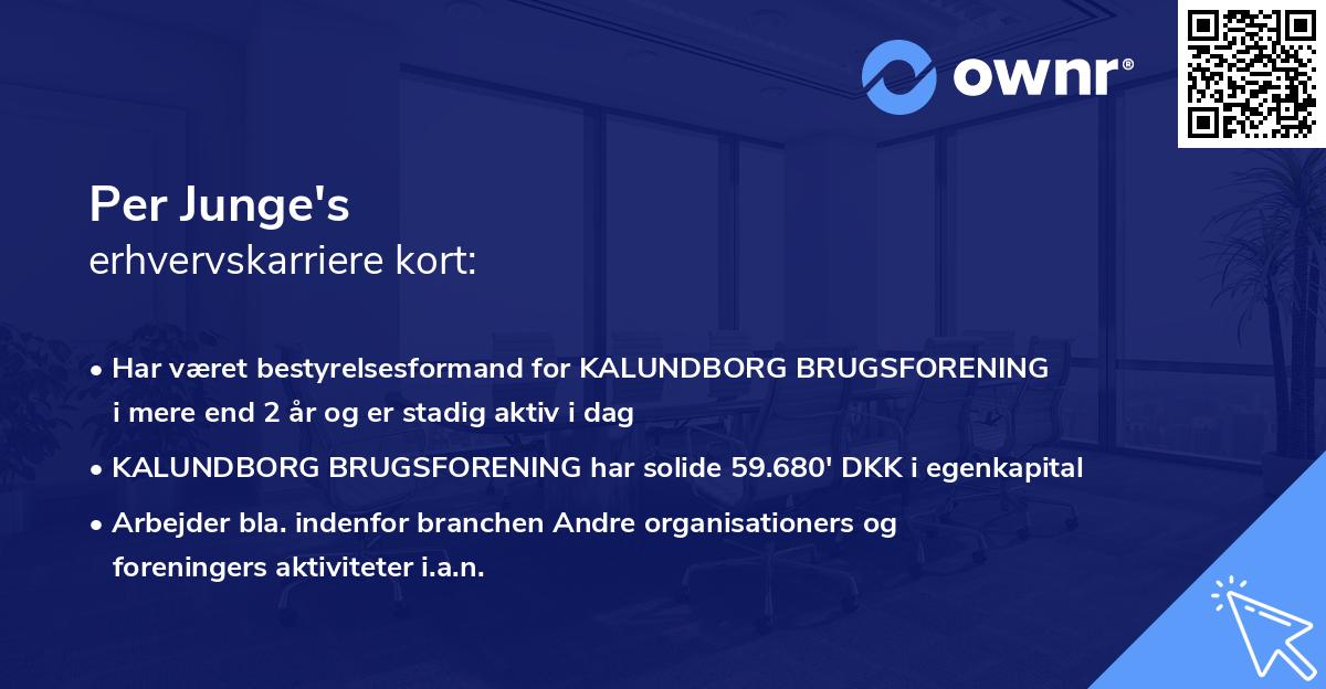 Per Junge's erhvervskarriere kort