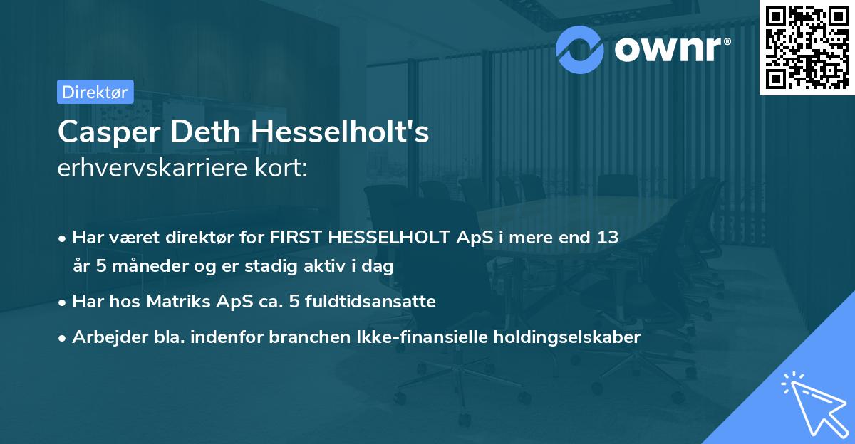 Casper Deth Hesselholt's erhvervskarriere kort