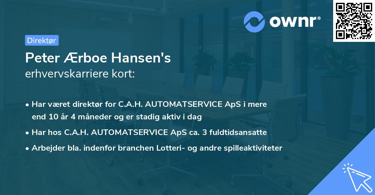 Peter Ærboe Hansen's erhvervskarriere kort