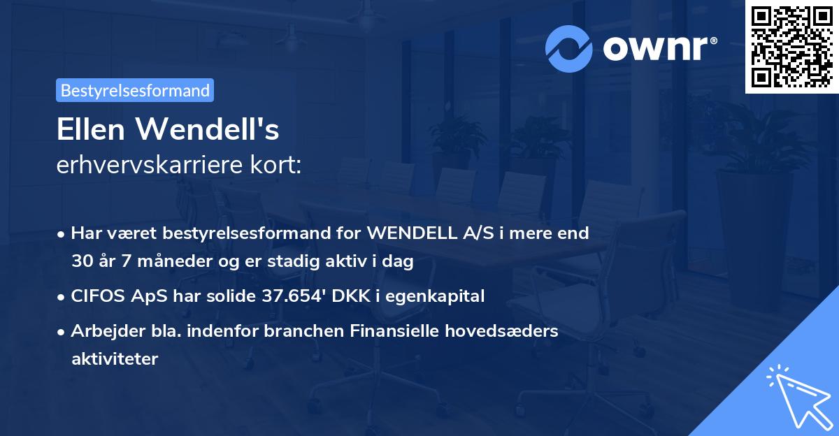 Ellen Wendell's erhvervskarriere kort