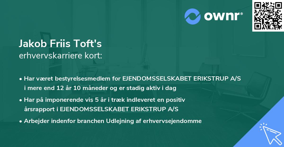 Jakob Friis Toft's erhvervskarriere kort