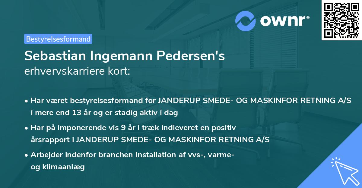 Sebastian Ingemann Pedersen's erhvervskarriere kort