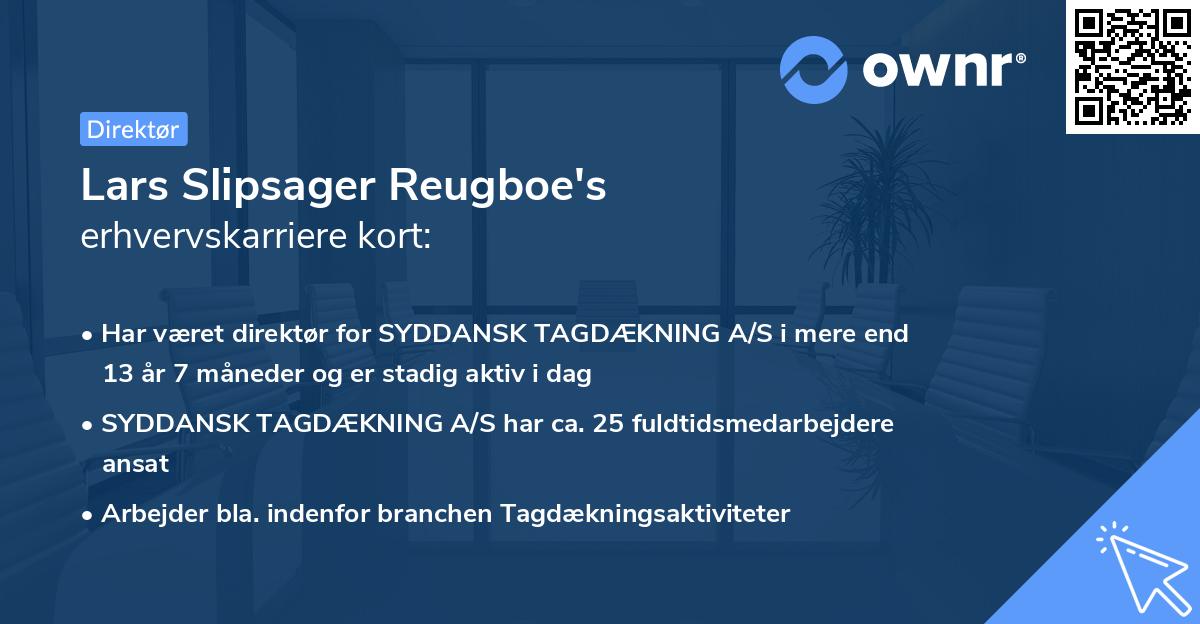 Lars Slipsager Reugboe's erhvervskarriere kort