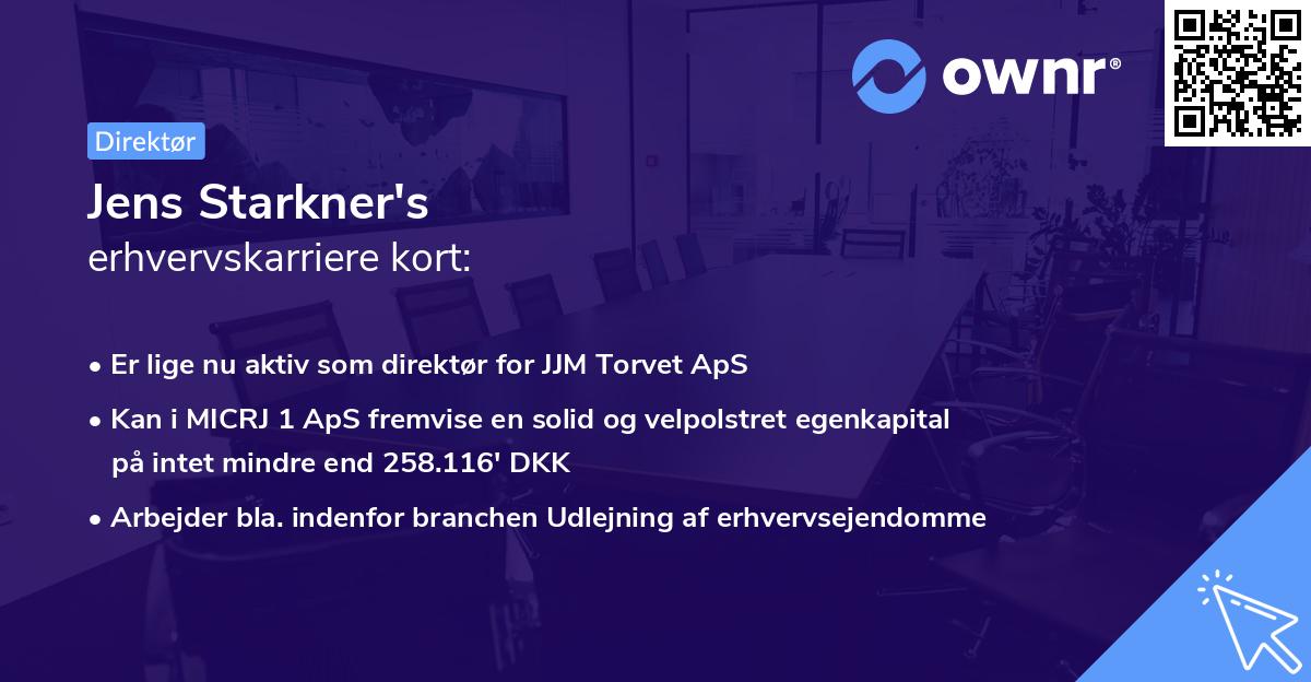 Jens Starkner's erhvervskarriere kort