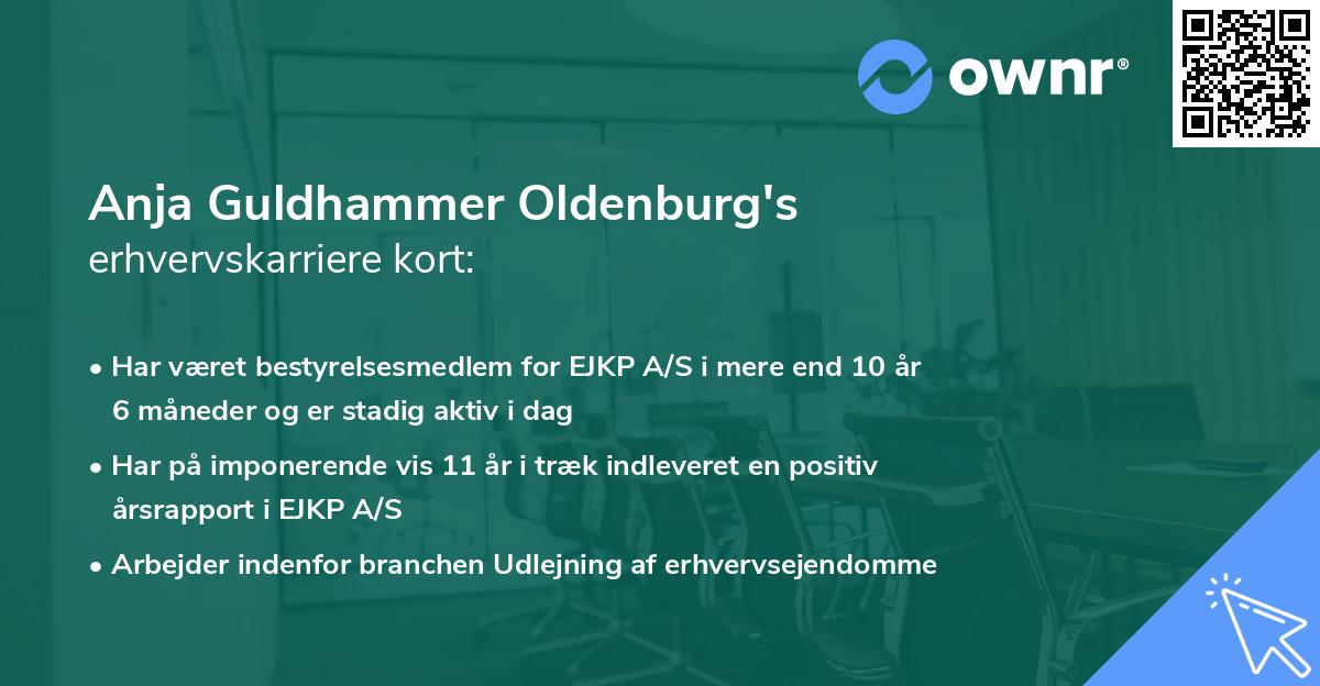 Anja Guldhammer Oldenburg's erhvervskarriere kort