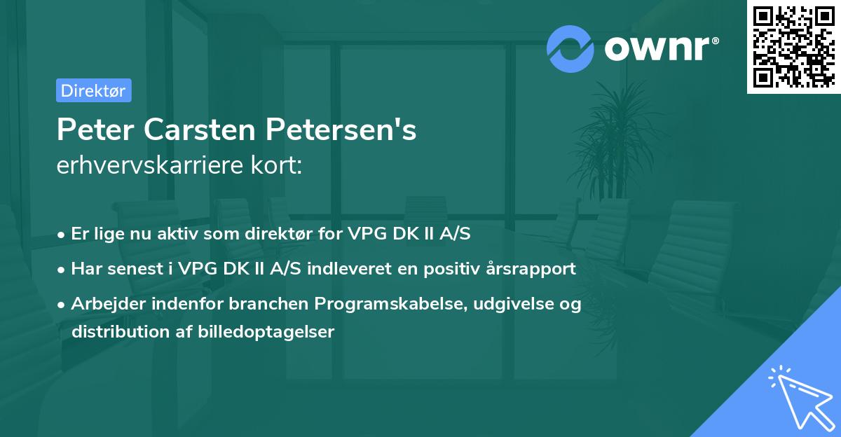 Peter Carsten Petersen's erhvervskarriere kort