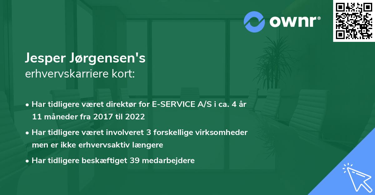 Jesper Jørgensen's erhvervskarriere kort