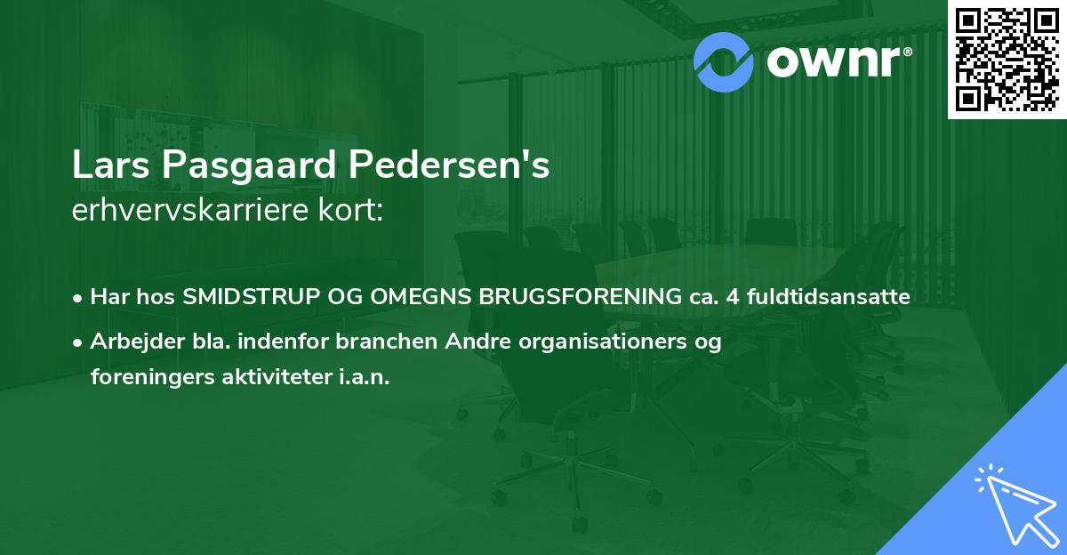 Lars Pasgaard Pedersen's erhvervskarriere kort