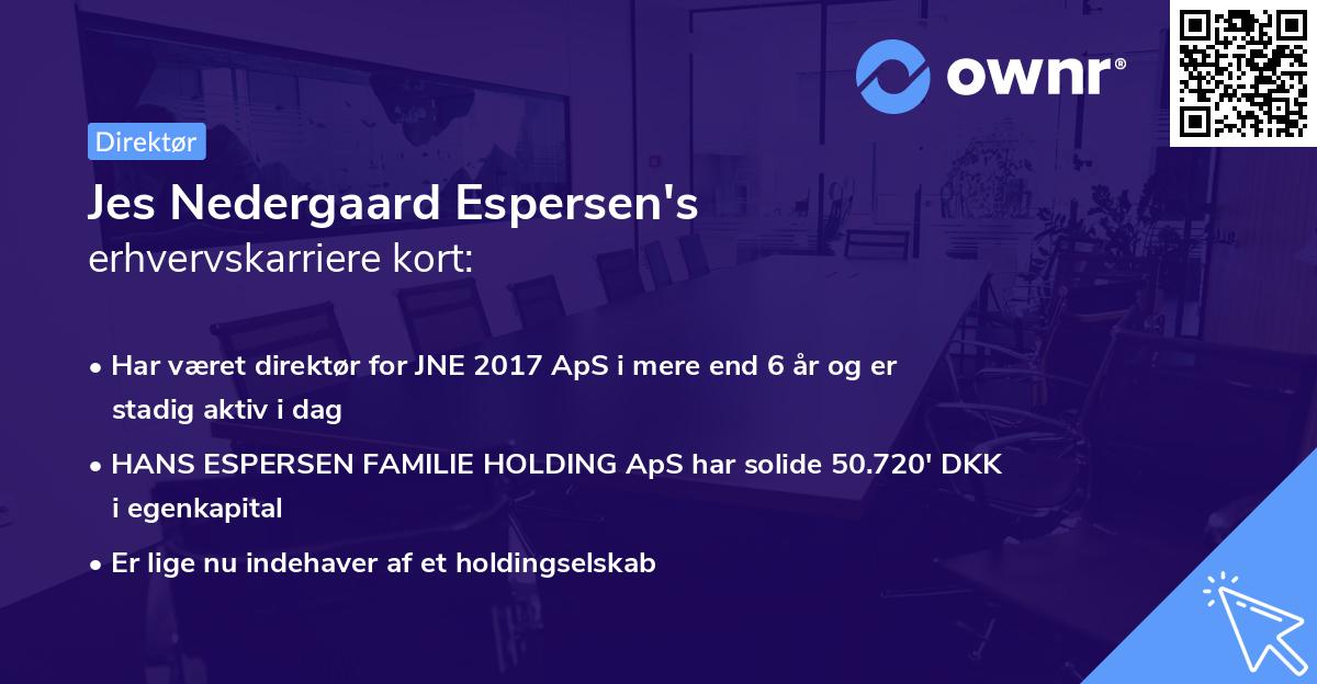 Jes Nedergaard Espersen's erhvervskarriere kort