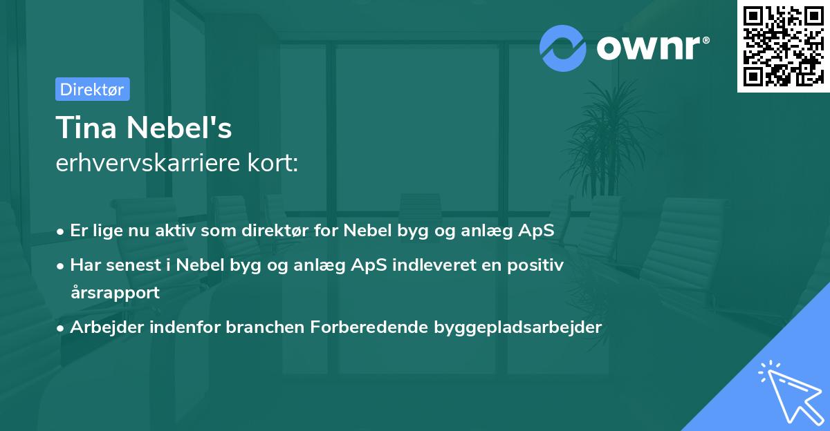 Tina Nebel's erhvervskarriere kort