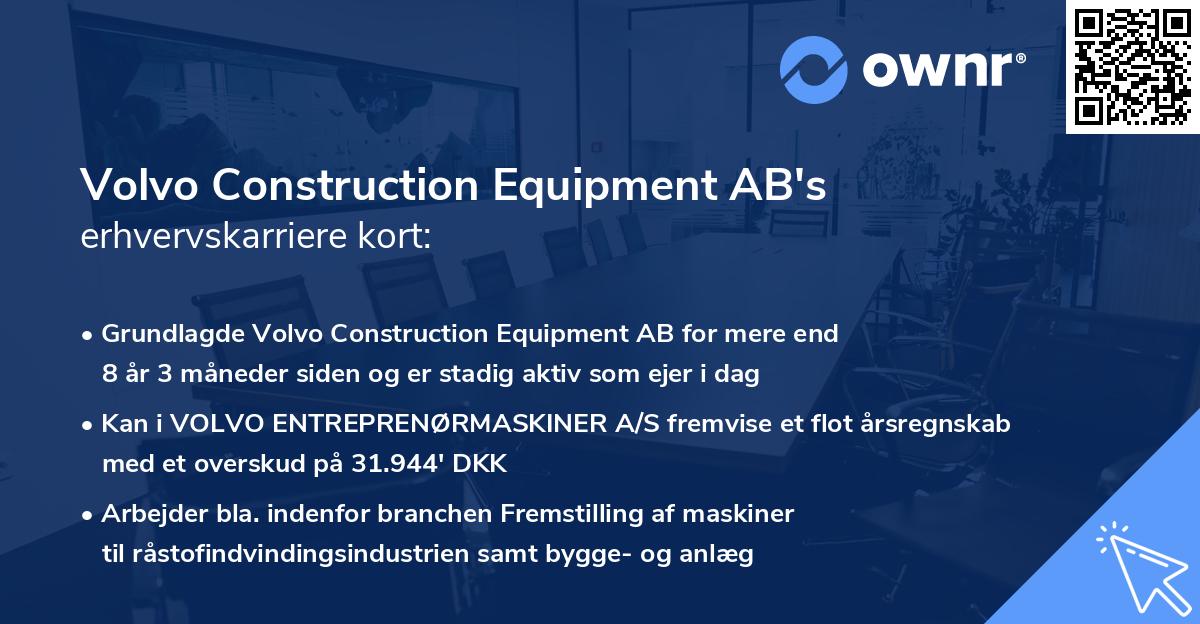 Volvo Construction Equipment AB's erhvervskarriere kort