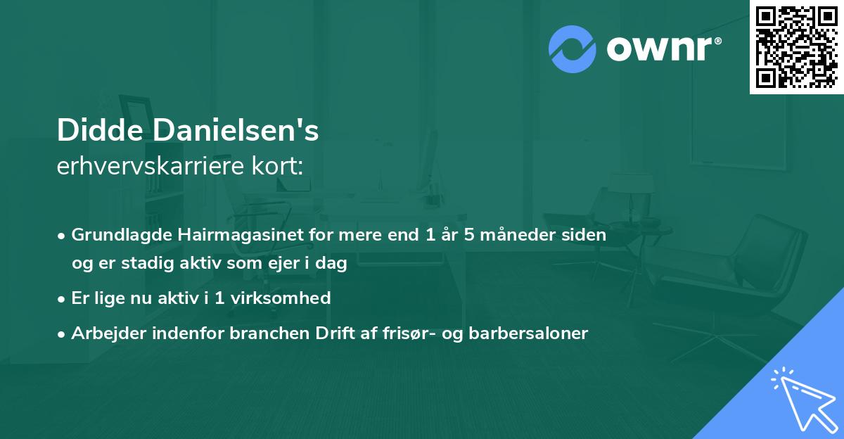 Didde Danielsen's erhvervskarriere kort
