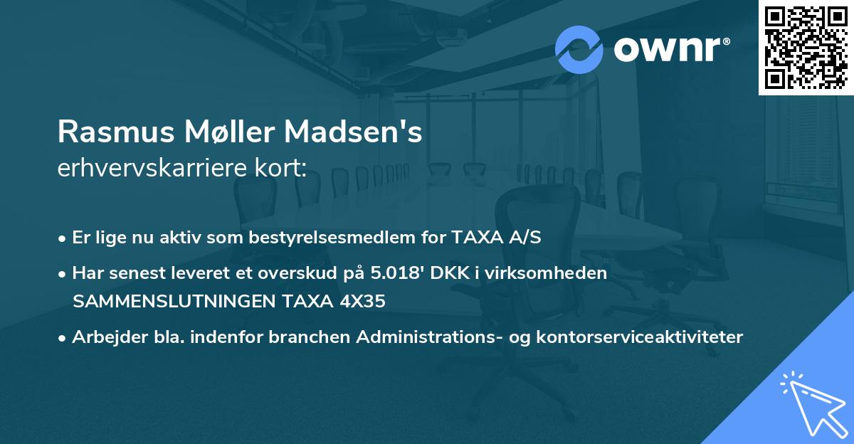 Rasmus Møller Madsen's erhvervskarriere kort