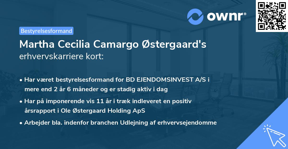 Martha Cecilia Camargo Østergaard's erhvervskarriere kort