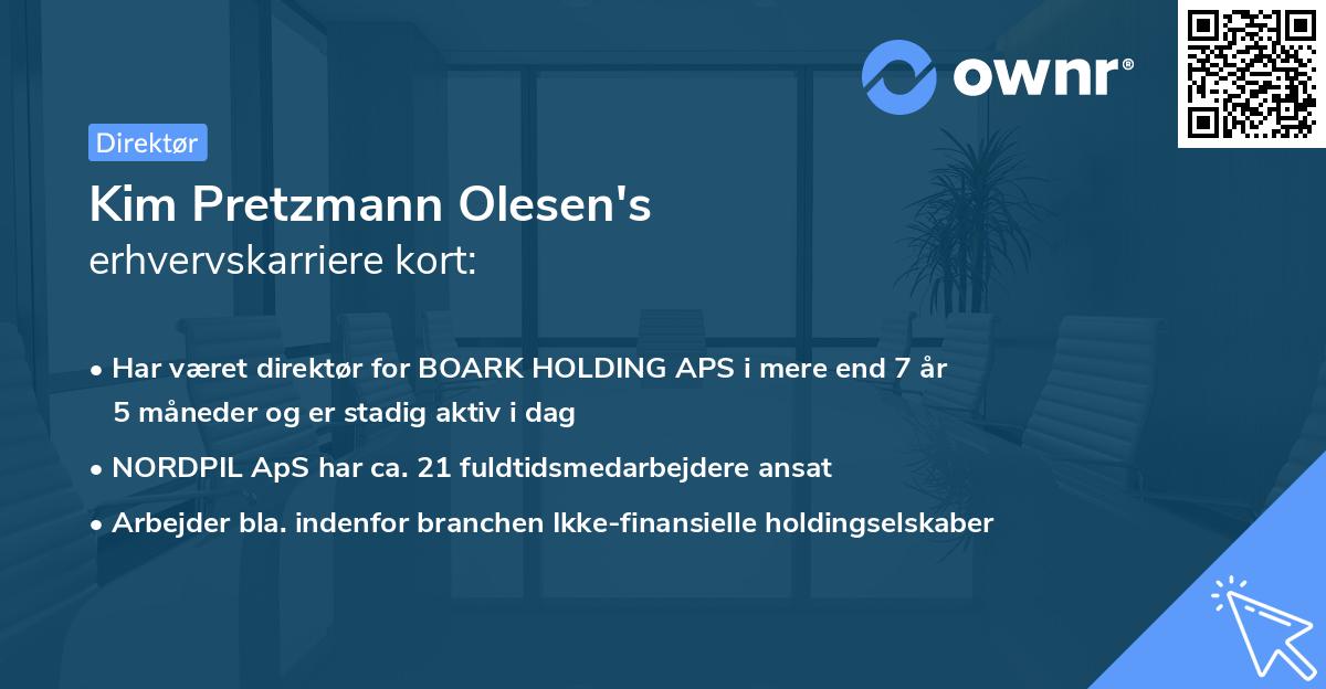 Kim Pretzmann Olesen's erhvervskarriere kort