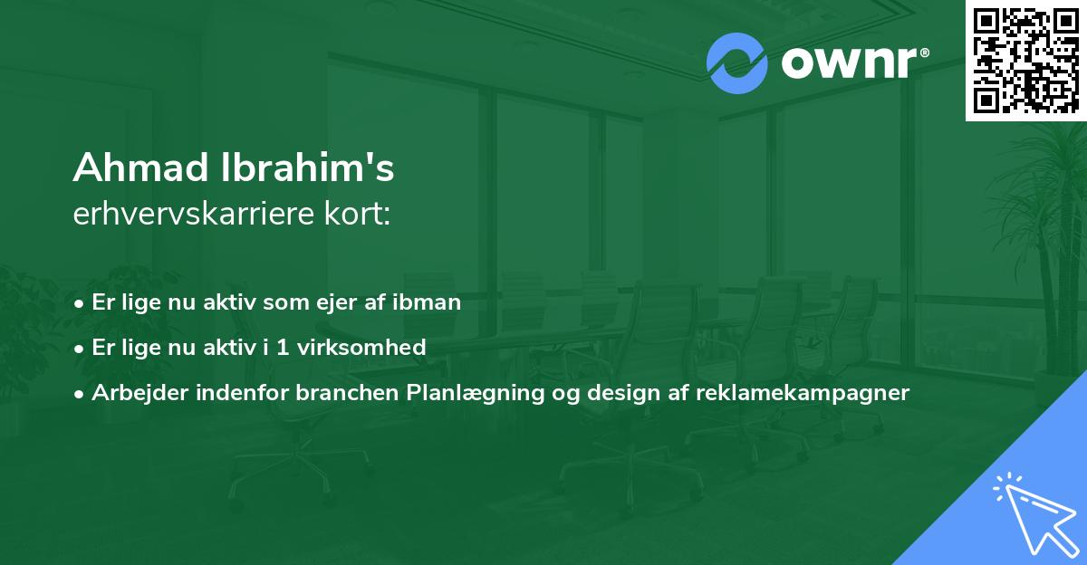 Ahmad Ibrahim's erhvervskarriere kort