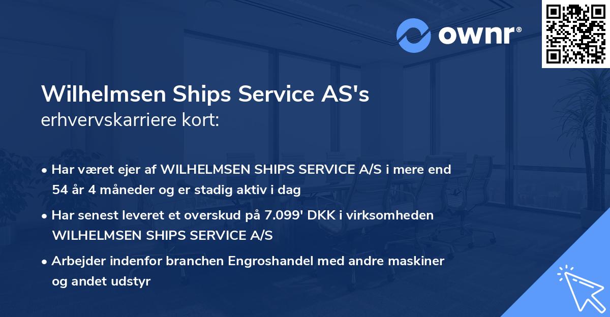 Wilhelmsen Ships Service AS's erhvervskarriere kort