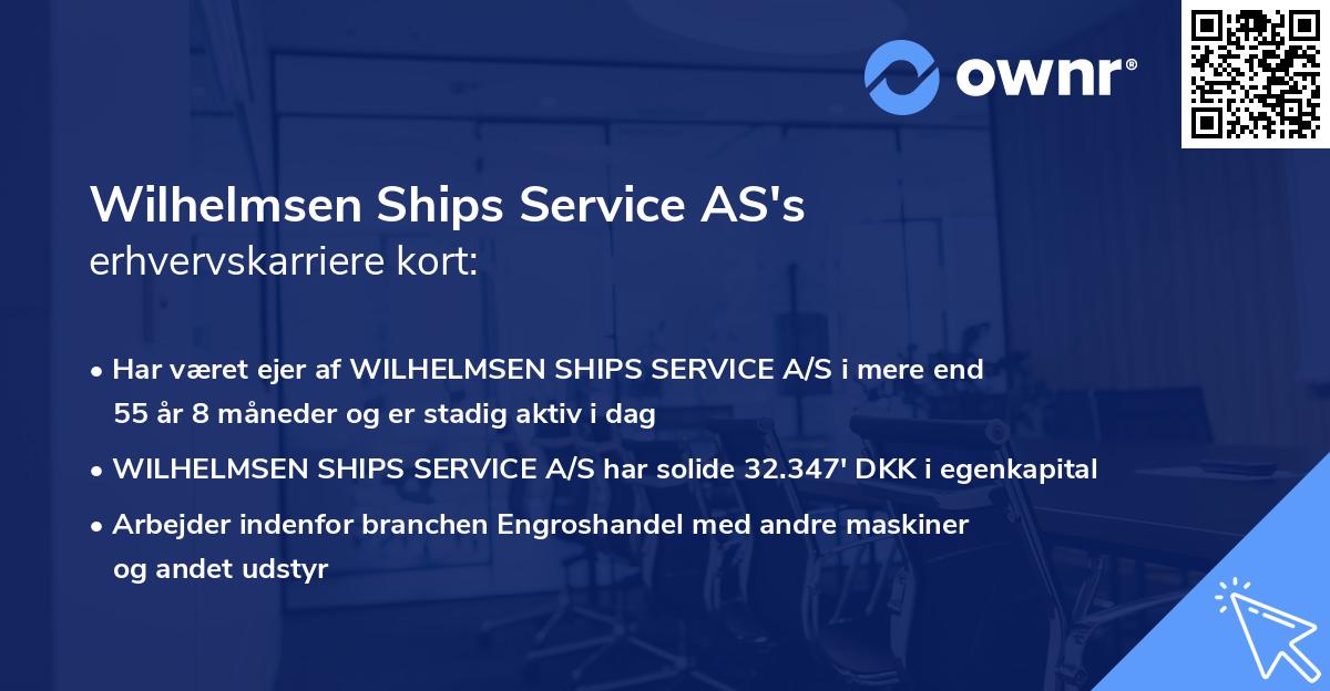 Wilhelmsen Ships Service AS's erhvervskarriere kort