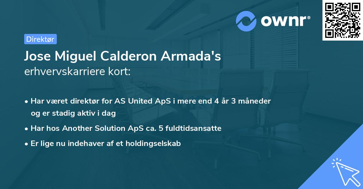 Jose Miguel Calderon Armada's erhvervskarriere kort