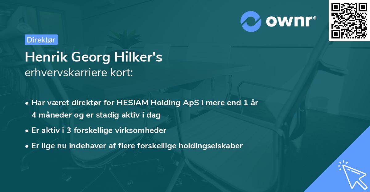 Henrik Georg Hilker's erhvervskarriere kort