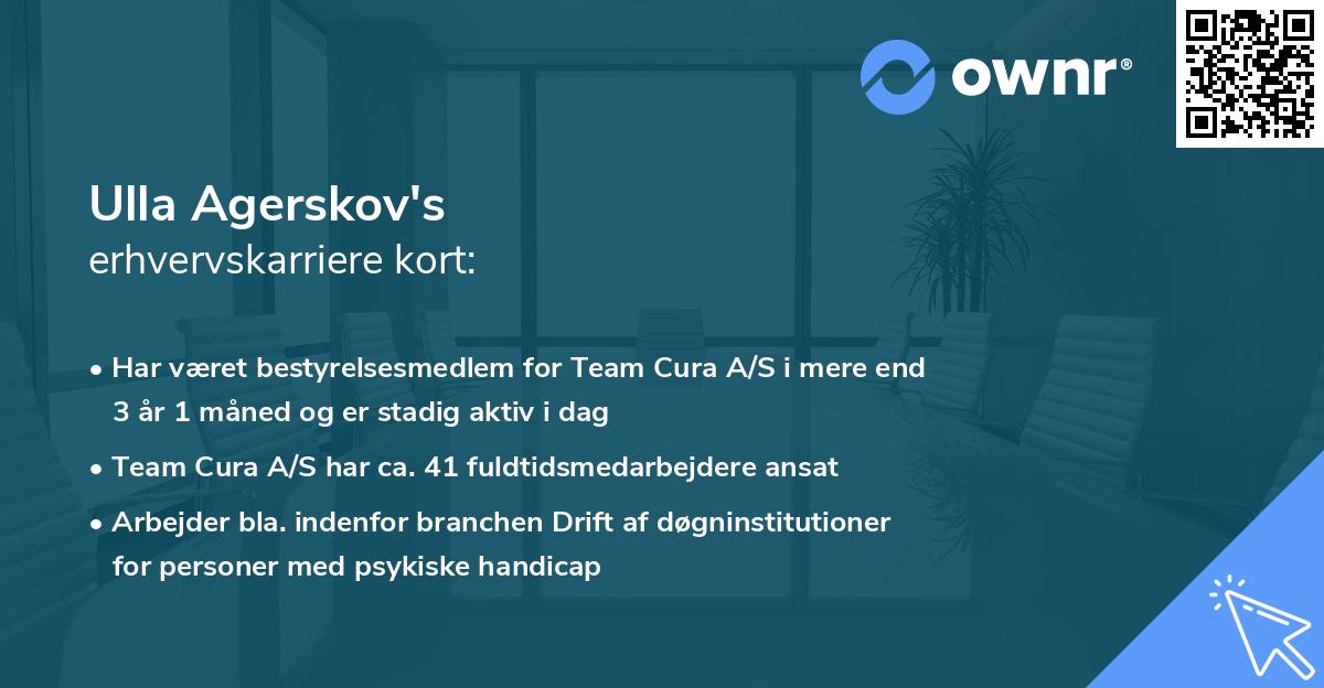 Ulla Agerskov's erhvervskarriere kort