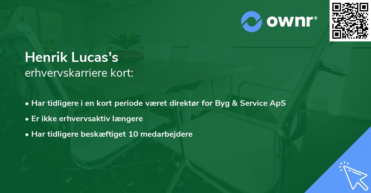 Henrik Lucas's erhvervskarriere kort