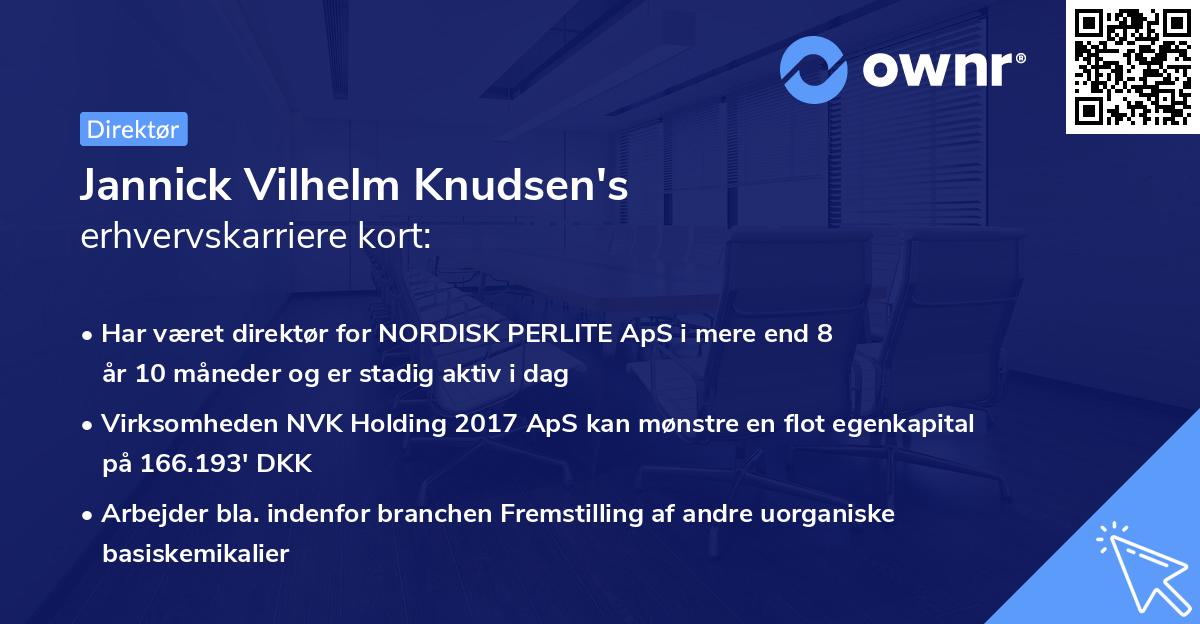 Jannick Vilhelm Knudsen's erhvervskarriere kort