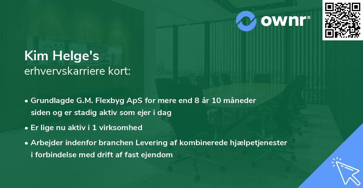 Kim Helge's erhvervskarriere kort
